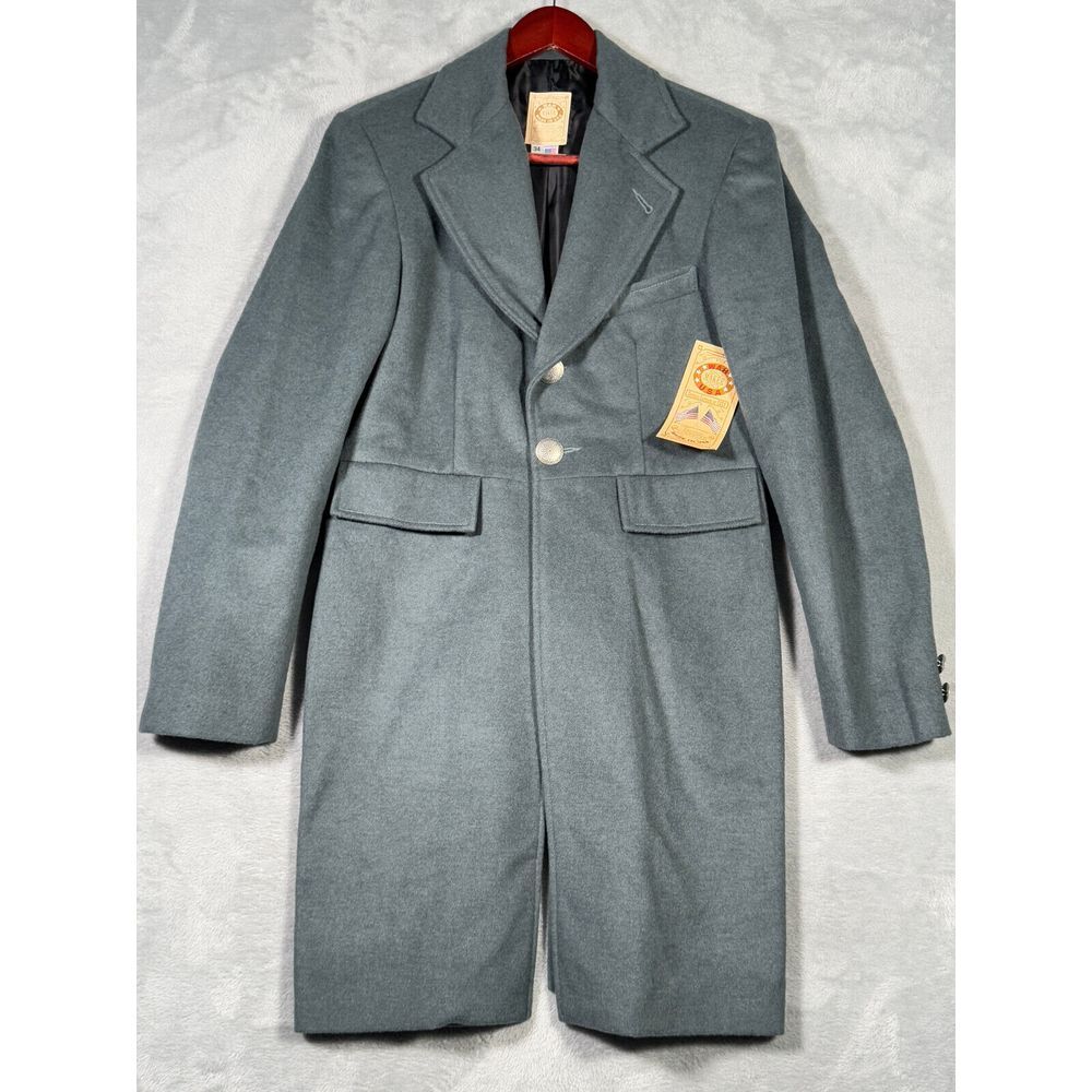 Wah Maker Coat Mens 34 Green Highland‎ Frock Frontier Clothing Buttons Wool